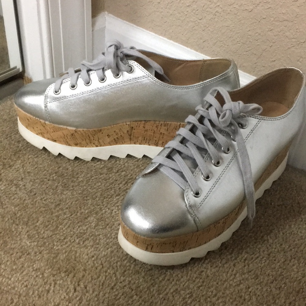 Silver Platform Sneakers